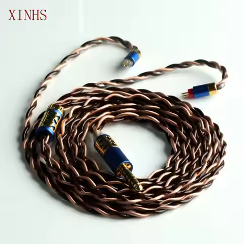 XINHS P03 4-core gold-plated single crystal copper HIFI headphone upgrade cable enhances IEM's bass