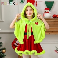 ROOOKU Grinch Cloak Tank Dress, Grinch Dress Up Christmas Elf Costume,  Girls Fancy Dress Xmas Suit 