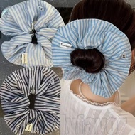 1/2/4Pcs Blue Striped Large Intestine Hair Rope - INS Style Hair Rings - Elastic Hair Tie - Fashion 