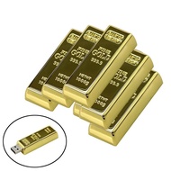 USB Flash Drive Latest Metal Bullion Gold Bar 2.0 Memory Stick 4GB 16GB 32GB 64GB 128GB U Disk Pendr