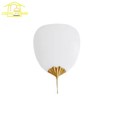 French Design Brass Ginkgo Wall Lamp LED G9 Luxury Medieval Wabi-sabi Zen Art Wall Mounted Living Ro
