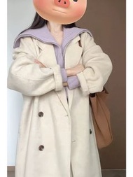 燕麥米白長款大衣 long coat in ivory color