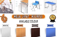 MEJA LIPAT KOPER HPL ALUMUNIUM - MEJA LIPAT PORTABLE KAKI BULAT