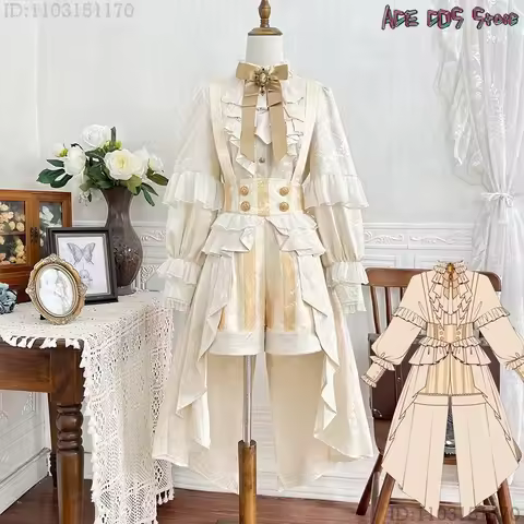 Christmas Costume Ouji Jirai Kei Style Golden Lolita Clothes Women Femboy Outfit Court Unisex Japane