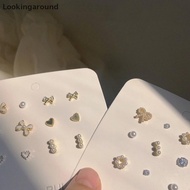 [LO] 6Pair/set Design Sense Pearl Earrings Sets Gentle Exquisite Jewelry Earrings Ear Decoration TH