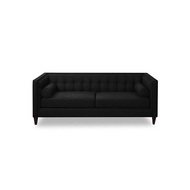 Elegant Luxurious Saffron 3 Seater Fabric Sofa Black Nordic Design Living room