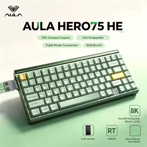 AULA HERO75HE RT Magnetic Switch Mechanical Keyboard 75% Layout 0.01mm Adjustable Trigger 8KHz RGB H