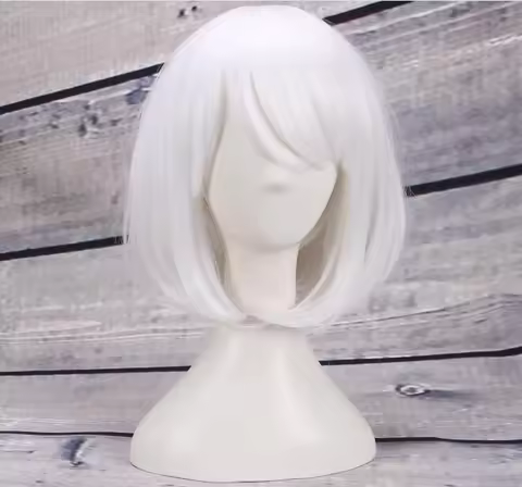 Akudama Drive Cutthroat Cosplay Wig Satsujinki White Short Synthetic Cos Hair Bobo Wigs + free Wig c