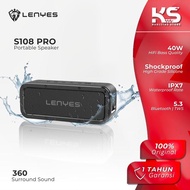 WAJIB PUNYA LENYES SPEAKER BLUETOOTH TWS V5.3 WATERPROOF IPX7 40WATT HIFI STEREO BASS EQUALIZER S108