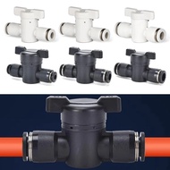 Plastic Pneumatic Hand Valve 4mm 6mm 8mm Black Push In Quick Joint Connector To Turn Switch Manual