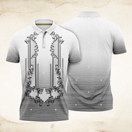 Retro Polo Shirts for Men Barong Printed Short Sleeve Street Summer Casual Ethnic Polo for Men