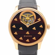 Gucci G-Timeless Dancing Bee腕錶,18K玫瑰金皮革錶帶,男士,棕色,717070 IDLA0 8599