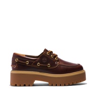 Timberland Womens Burgundy Red Full Grain Leather Boat Shoes รองเท้าผู้หญิง (FTLLA2QDM)