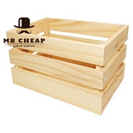 (3 Size-M) Pine Wood Wooden Crate/Wood Storage Crate/Storage Box/Kotak Kayu Pine 1027