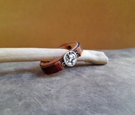 森林狐狸皮革手環 內藏定制訊息 氧化黃銅吊飾