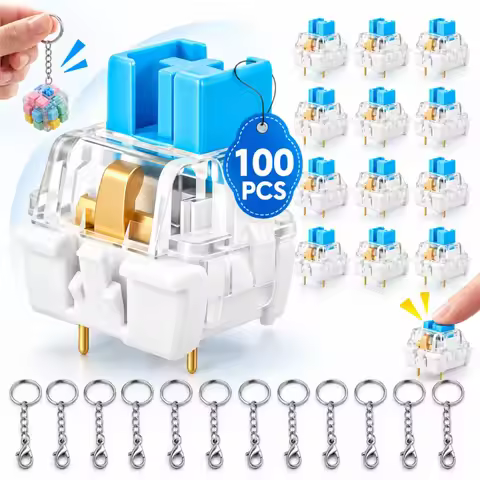 100PCS Keyboard Clickers for 3D Prints Crisp Clicks 3-Pin Gaming Dustproof Mechanical Keyboards 3D P