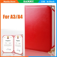 A4 Agreement Folder PU Leather Paper Cover Hosted Speech Poetry Reading File Paper Page Folder