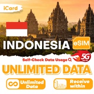 iCard eSIM_ Indonesia 5-30 Days Unlimited Data /XL/Telkomsel/Best for bintan/batam/Bali| Indonesia e