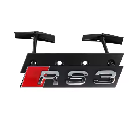 3D ABS RS3 RS4 RS5 RS6 RS7 RS8 Emblem Car Front Grille Badge Tuning Center Cover for Audi A1 A3 8P A