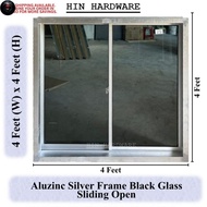 PTS Aluzinc Sliding Window 4'x4' With Basic Installation Package | Metal Frame + Aluminium Glass