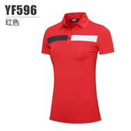PGM Golf Womens Short Sleeve T Shirt Summer Sports Perforated Cool Top Golf Shirts for Women YF596