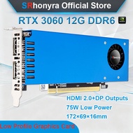SRhonyra Geforce RTX 3060 12GB Low Profile Graphics CardGDDR6 192-bit PCIe 4.0 x16 Dual Outputs Comp