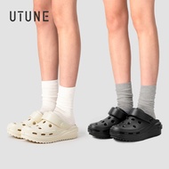 UTUNE Women Beach Sandal Outdoor 6.5 cm Thick Bottom Light Weight Hole Flat Sandals Unisex Casual Sl
