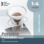 Foldable DRIPPER PORTABLE COFFEE DRIPPER FOLDABLE DRIP COFFEE FOLDABLE DRIPPER V60 STAINLESS STEEL M