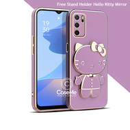 Soft Case Oppo A16 / A16S Casing Silikon Dudukan Lipat Mirror Luxury Plating