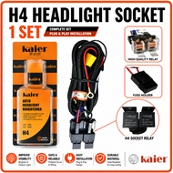 KAIER H4 HEAD LAMP HEADLIGHT CABLE SOCKET 1 SET LAMPU DEPAN BESAR SOKET KABEL