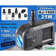 Sunsun HJ-1500 (220 Volts) Submersible Aquaponics | Aquarium | Hydroponics Water Pump