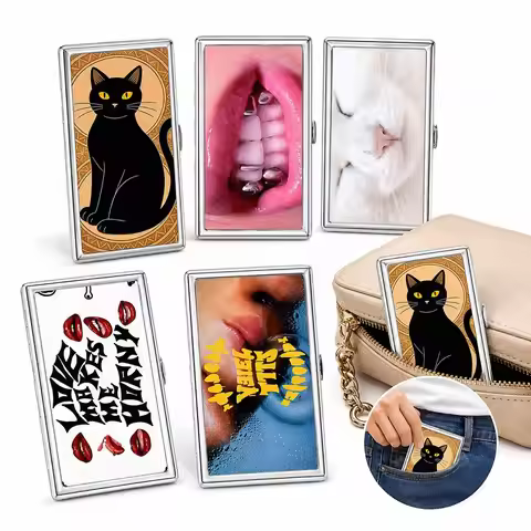 Vintage-Style Vintage Card Case Metal Material Easy Snap Cash Case Multi-function Versatile Design M