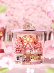 Kèm keo dán gỗ - Mô hình nhà gỗ lắp ráp búp bê DIY- B032 B033 B034 Dream Bottle