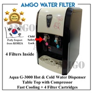 AMGO G-3000 Hot & Cold Table Top Water Dispenser With 4 Water Filter Cartridge