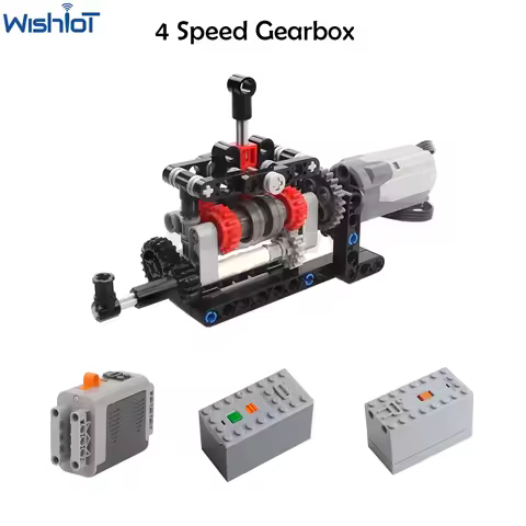 MOC High-tech 4 Speed Gearbox Model DIY Transmission Kit Compatible With Legoeds M Motor 8883 Power 