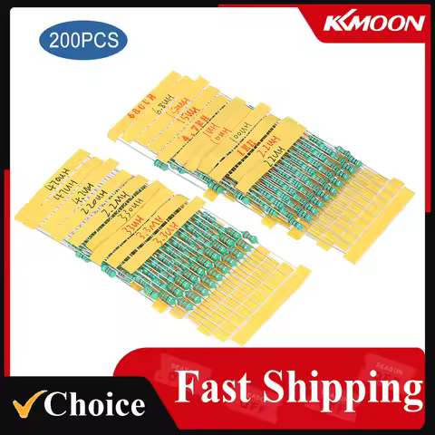 Inductor 200Pcs φ0510 DIP Chromatic Ring Inductor Assortment Kit Set Tolerance ±10% Power 1W 20 Indu