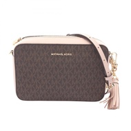 【二手】Michael Kors Ginny 中型單肩包 32F8GF5M2Bブラウン/粉紅色 PVC塗層帆布皮革單肩包 女士