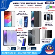 Anti Static HD Tempered Glass Redmi Note 15Pro,14,13Pro,13,12Pro,15C,15,14C,A5,13,12C 28 PRIVACY CLE