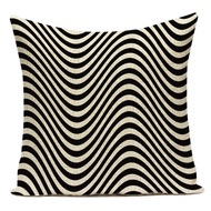 Black White Letter Cushion Cover Polyester Animal Bear Deer Stripes Pillow Case Sofa Bedroom Chair Home Decor Pillow Cover