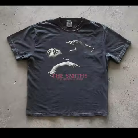 90s Vintage Smith Band T-shirt, 'Queen Is Dead' T-shirt for Men, Summer New Casual Fashion Streetwea
