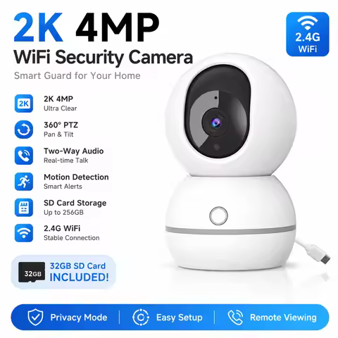 2K 5MP WiFi Baby Monitor with One-Touch Call - Indoor Auto Tracking Camera with Two-Way Audio & UHD 