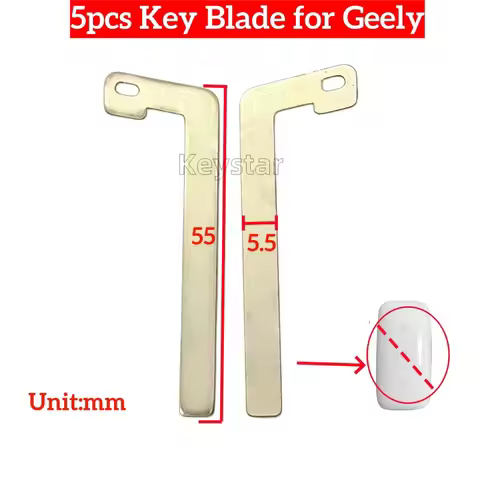 keystar 5pcs HU101 Car Smart Key Blank Keyless Remote Key Blade Spare Emergency Door Key for Geely E