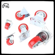 [8C11] 4pcs 1.5inch Furniture Casters Wheels Red Rubber Swivel Caster Roller Wheel [8C]