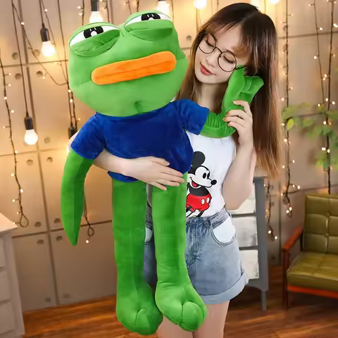 Creative 50-90cm Cute Magic Expression Pepe The Frog Sad Frog Plush 4chan Meme Toys Stuffed Animal D