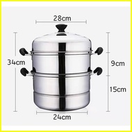 【hot sale】 3 LAYER STAINLESS STEEL STEAMER 30cm/28cm &amp; 26cm STEAMER SIOMAI &amp; SIOPAO STAINLESS STEEL