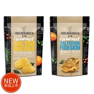 Golden Duck Salted Egg Yolk Wave Potato Chips+Salted Fish Skin 4pcs Set/Golden Taiwan Official