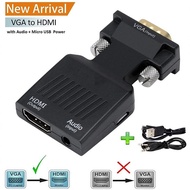 VGA TO HDMI TV Converter Adapter Dongle with 3.5mm Stereo Audio VGA tO HDMI