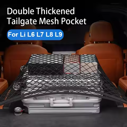 For Li Lixiang L6 L7 L8 L9 2024 2023 2022 Car Styling Trunk Fixed Mesh Pockets Luggage Storage Net A