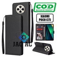 HP FLIP CASE PREMIUMhp FOR XIAOMI poco C75 LEATHER FLIP CASE PREMIUMhp FOR XIAOMI poco C75 phone cas