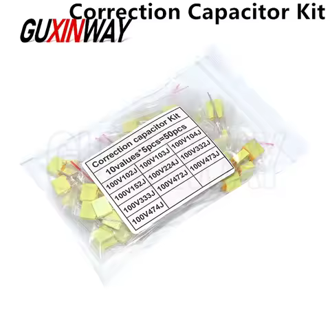 50pcs Correction Capacitor Kit 10values Each 5pcs 100V 102J 152J 332J 472J 103J 333J 473J 104J 224J 